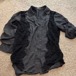 Express Charcoal Gray Blouse